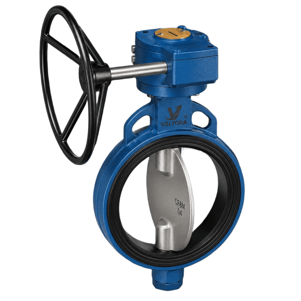 Industrial butterfly valve for precise flow control applications